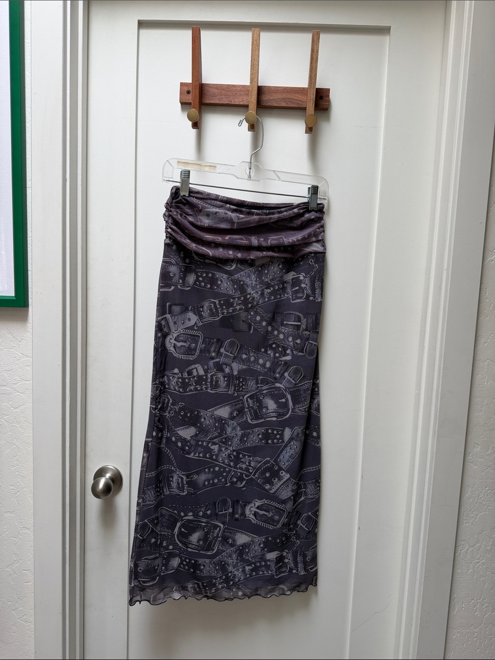 Urban Outfitters Grey Ruched-Waist Printed Maxi Skirt size small NWT
